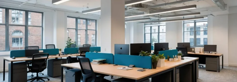 Imagem de um escritório vazio, simbolizando as férias coletivas dentro de uma empresa.